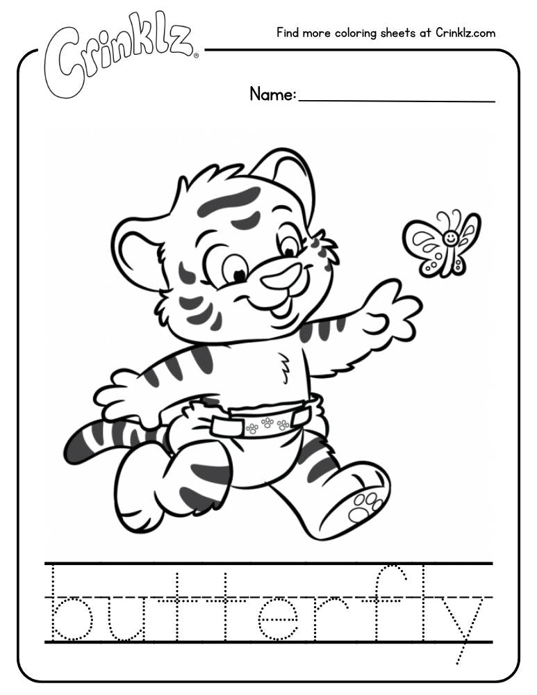 Crinklz Butterfly Coloring Sheet