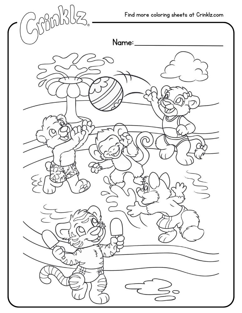 Pool Party Coloring Sheet