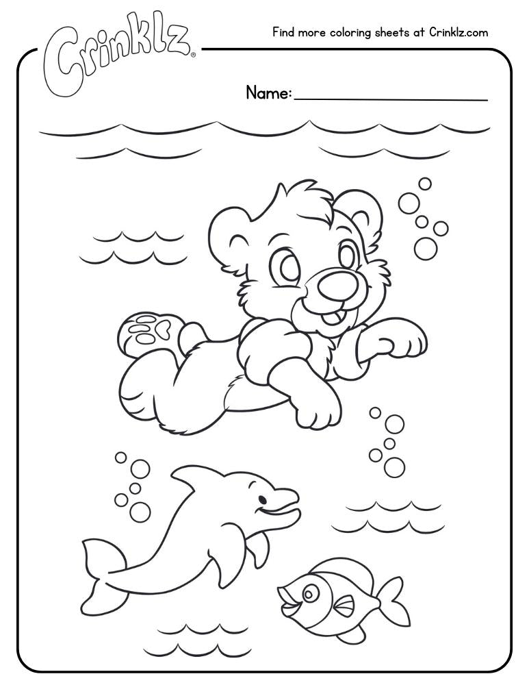 Theo Swimming Coloring Sheet